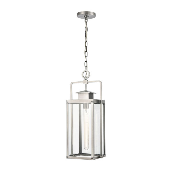 Crested Butte Antique Brushed Aluminum One-Light Outdoor Pendant, image 1