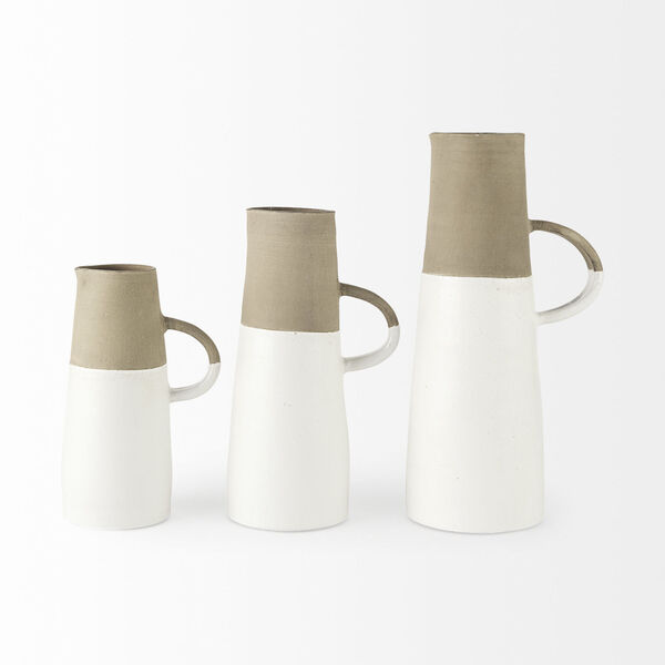 Hindley I White and Natural Small Two Toned Cermic Jug, image 5
