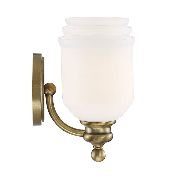 Melrose Warm Brass Three-Light Bath Vanity, image 5