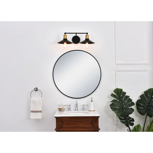 Etude Brass and Black 21-Inch Two-Light Bath Vanity, image 2