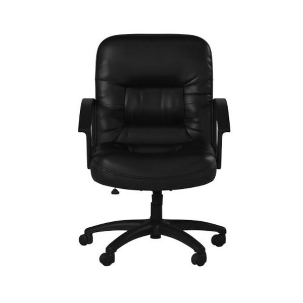 Black Mid Back Leather Plus Executive Chair, image 2