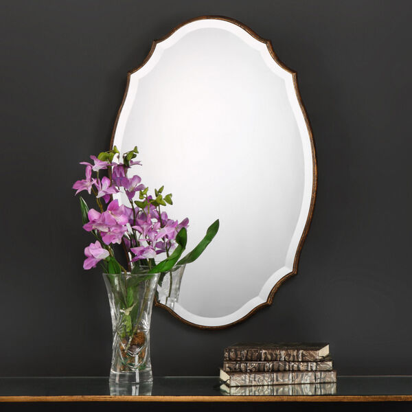 Evelyn Oval Gold Mirror, image 1