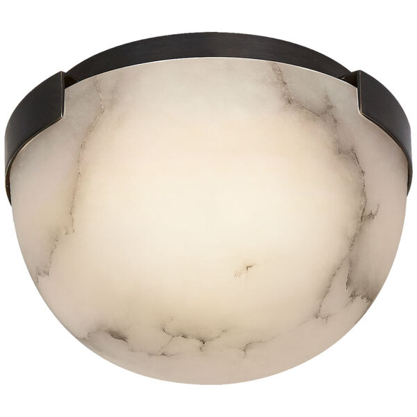 Melange 5-Inch Solitaire Flush Mount in Bronze with Alabaster Shade by Kelly Wearstler, image 1