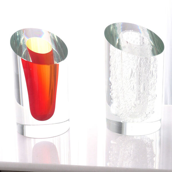 Orange Slant Vase, image 5
