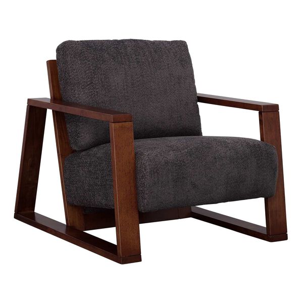 Castle Rock Grey Upholstered Armchair with Wood Frame, image 1