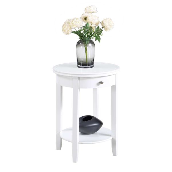 American Heritage White Baldwin One-Drawer End Table with Shelf, image 4