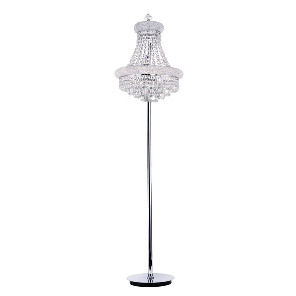Empire Chrome Eight-Light Floor Lamp with K9 Clear Crystal, image 1