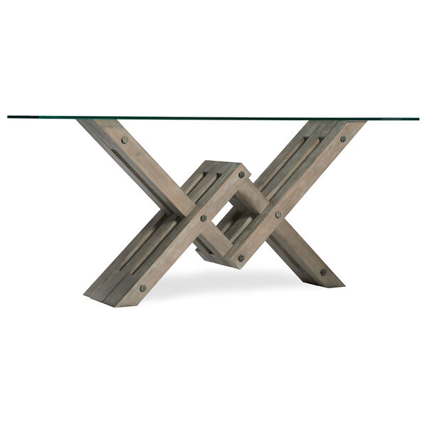 Affinity Gray Accent Console Table with Glass Top, image 1