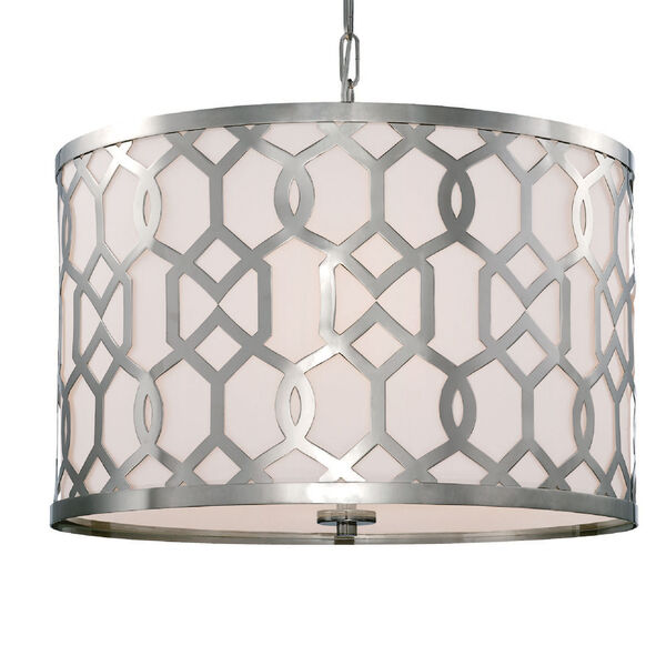 Jennings Polished Nickel 24-Inch Wide Five-Light Pendant by Libby Langdon, image 1