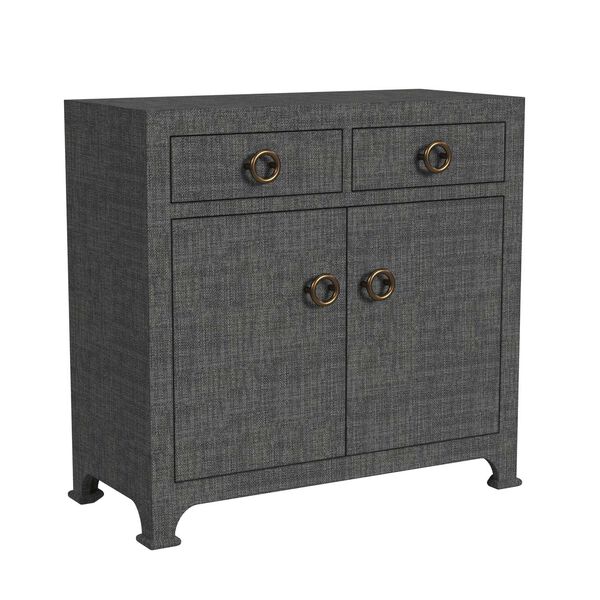 Chatham Charcoal Raffia Two Drawer Cabinet, image 1