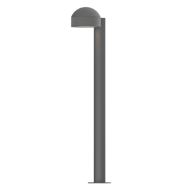Inside-Out REALS Textured Gray 28-Inch LED Bollard with Plate Lens and Dome Cap with Frosted White Lens, image 1