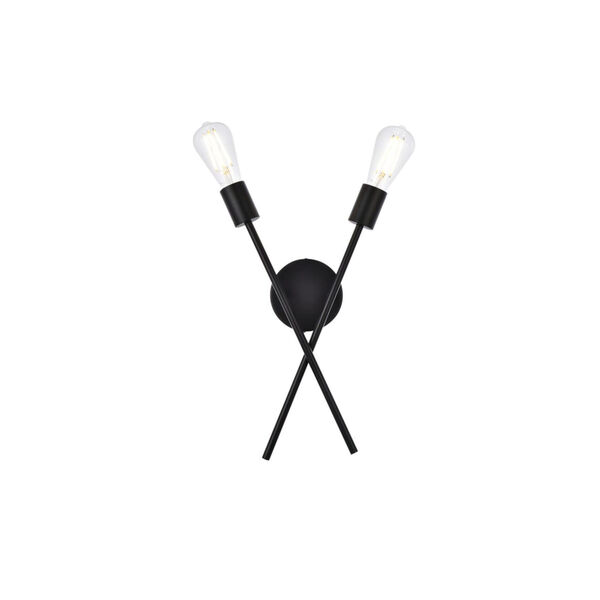 Armin Black Two-Light Wall Sconce, image 1