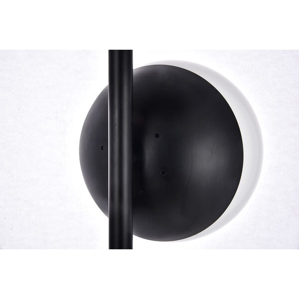 Eclipse Black and Frosted White Three-Light Floor Lamp, image 4