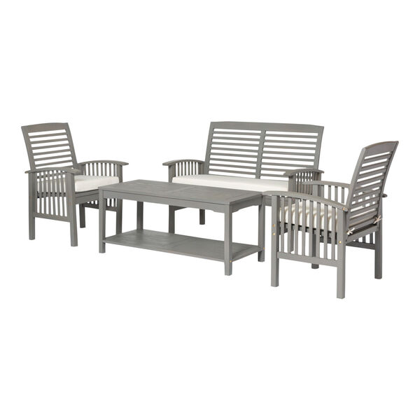Gray Wash 24-Inch Four-Piece Classic Outdoor Chat Set, image 2