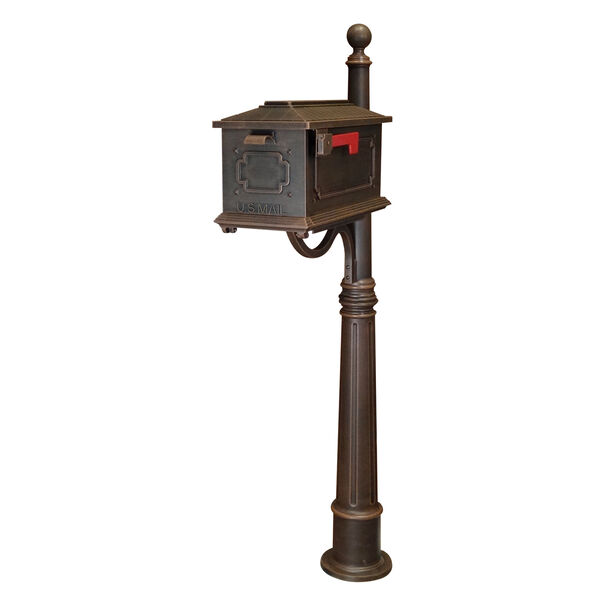 Kingston Copper Curbside Mailbox with Ashland Mailbox Post Unit, image 1