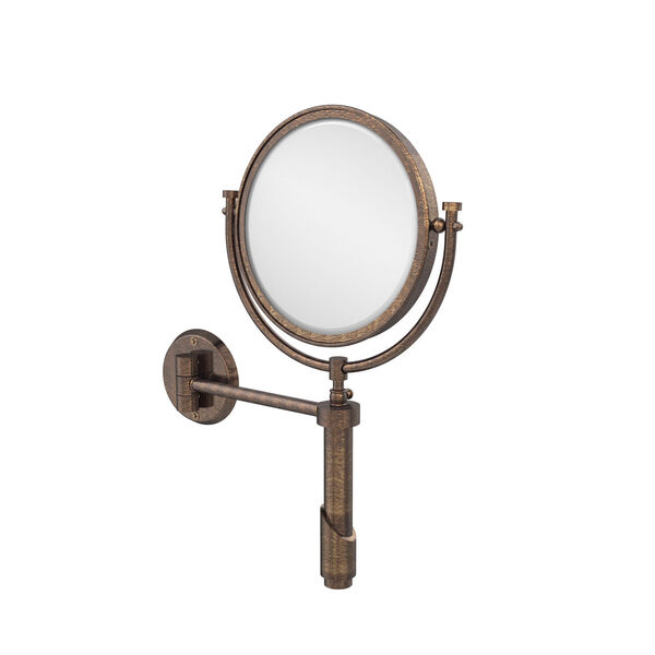Tribecca Collection Wall Mounted Make-Up Mirror 8 Inch Diameter with 5X Magnification, Venetian Bronze, image 1