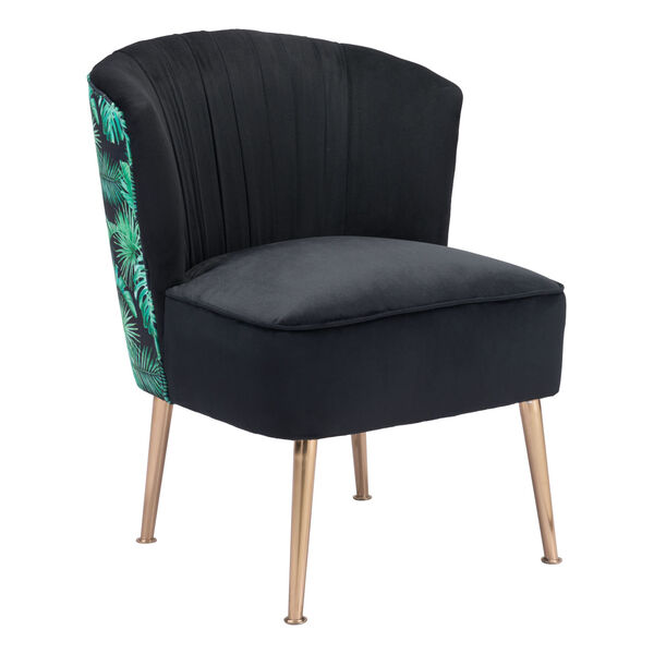 Tonya Black and Gold Accent Chair, image 1