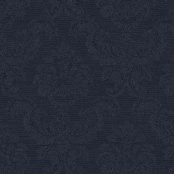 Damask Emboss Navy Wallpaper - SAMPLE SWATCH ONLY, image 1