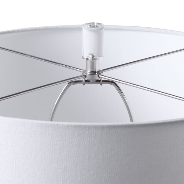 Caelina Polished Nickel One-Light Table Lamp with Drum Hardback Rolled Edge Shade, image 4