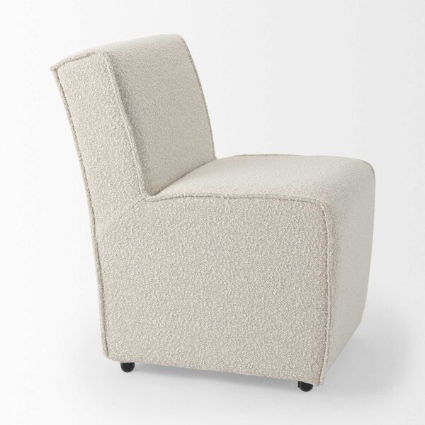 Damon Cream Fully Upholstered Dining Chair on Casters, image 5
