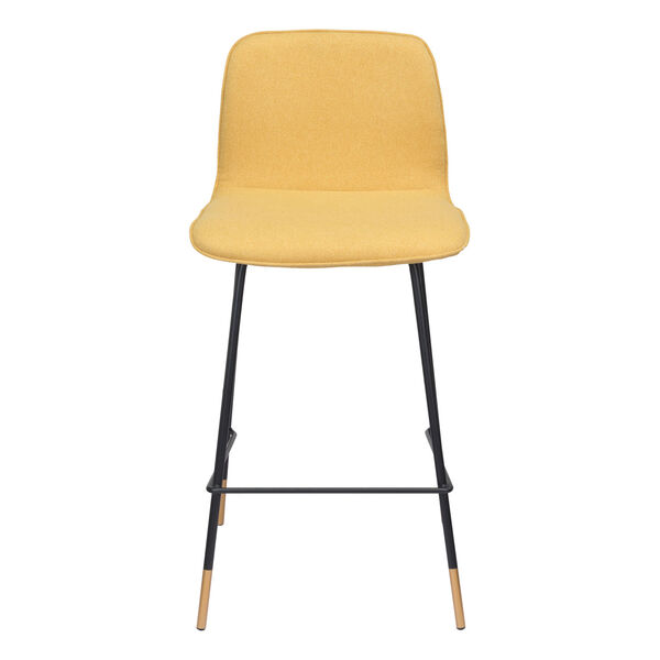 Var Yellow, Black and Gold Counter Height Bar Stool, image 4