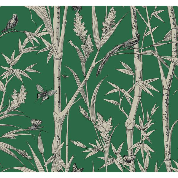 Bambou Toile Green Wallpaper, image 2