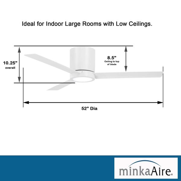 Roto Flush Flat White 52-Inch LED Ceiling Fan, image 5