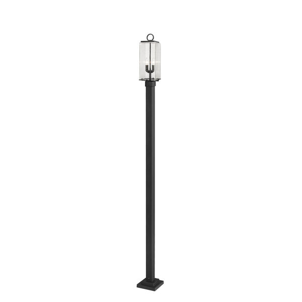 Sana Black 10-Inch Two-Light Outdoor Post Mounted Fixture with Seedy Shade, image 5
