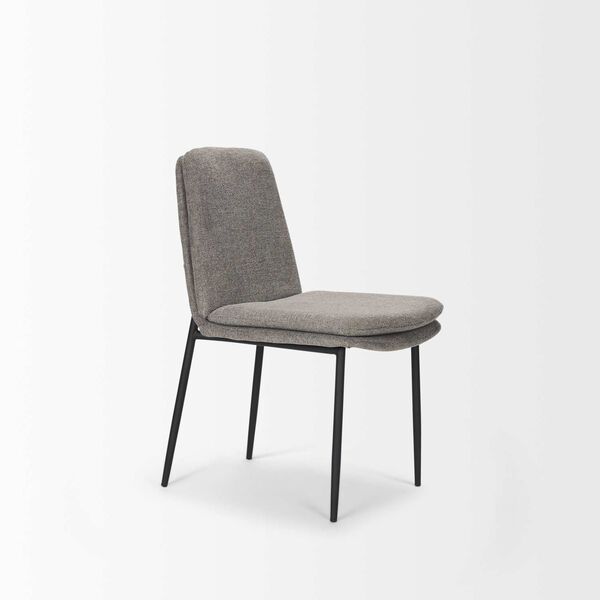 Eve Gray Fabric and Matte Black Metal Dining Chair, image 6