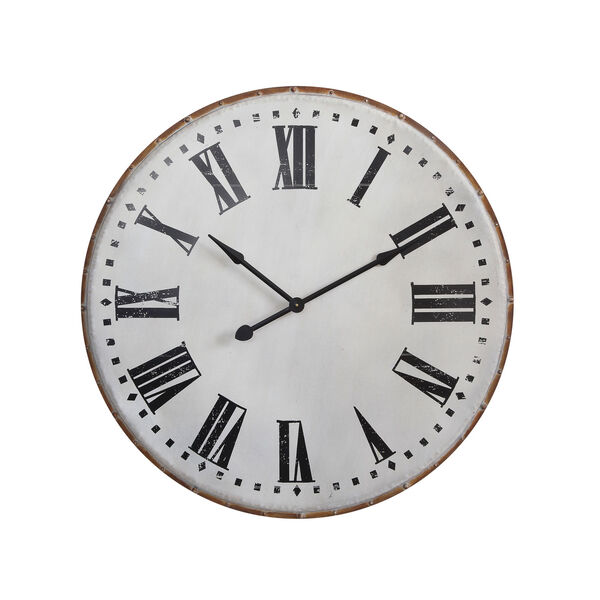 White Round Metal Wall Clock, image 1