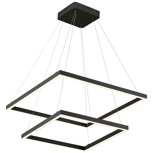 Piazza Black 24-Inch Two-Light LED Chandelier, image 1