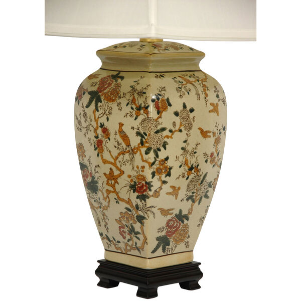 25-inch Autumn Birds and Flowers Vase Lamp, image 2