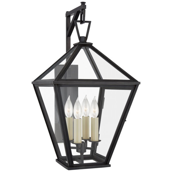 Classic Darlana Medium Bracketed Wall Lantern in Bronze with Clear Glass by Chapman  and  Myers, image 1