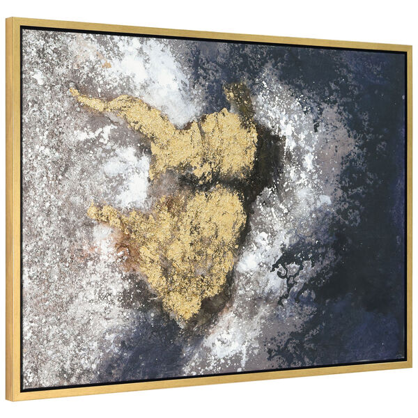 Nourishment Textured Glitter with Gold Foil Framed Hand Painted Wall Art, image 1