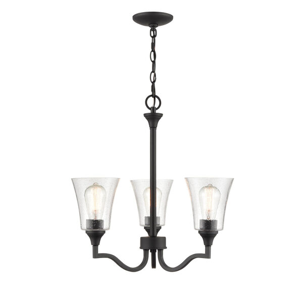 Caily Matte Black Three-Light Chandelier, image 4