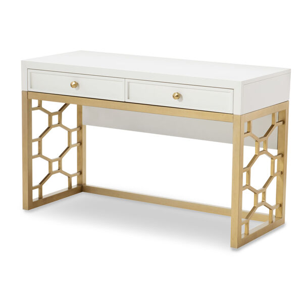 Chelsea by Rachael Ray White with Gold Accents Kids Desk, image 1
