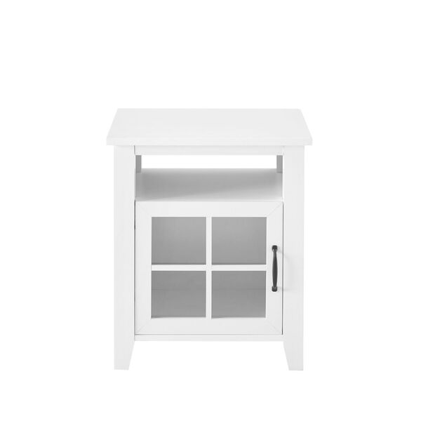 Simple Windowpane Glass Door Side Table with Open Cubby, image 2