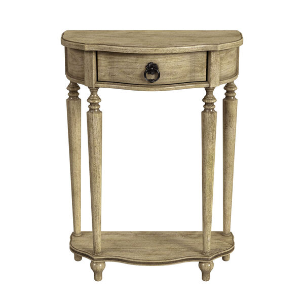 Ashby Antique Beige Demilune Console Table with Storage, image 1