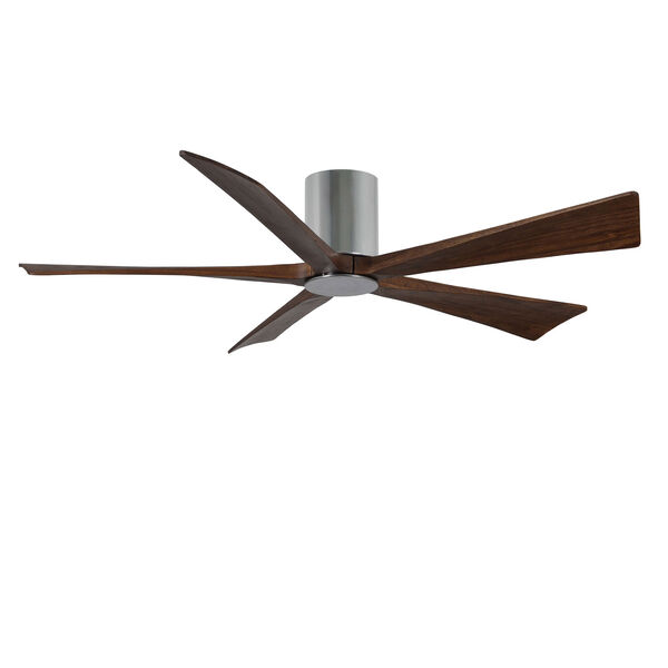 Irene Polished Chrome 60-Inch Ceiling Fan with Five Walnut Tone Blades, image 4
