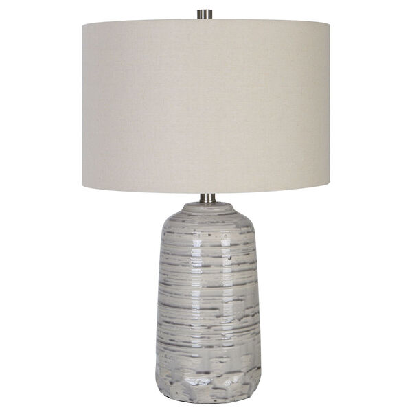 Cyclone Ivory and Brushed Nickel One-Light Table Lamp, image 1