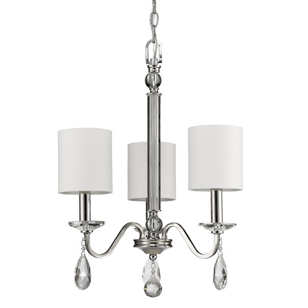 Lily Polished Nickel Three-Light Chandelier, image 1