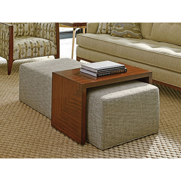 Take Five Gray and Brown Broadway Cocktail Ottoman with Slide, image 3