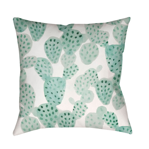 Prickly II Green and Neutral 18 x 18-Inch Throw Pillow, image 1