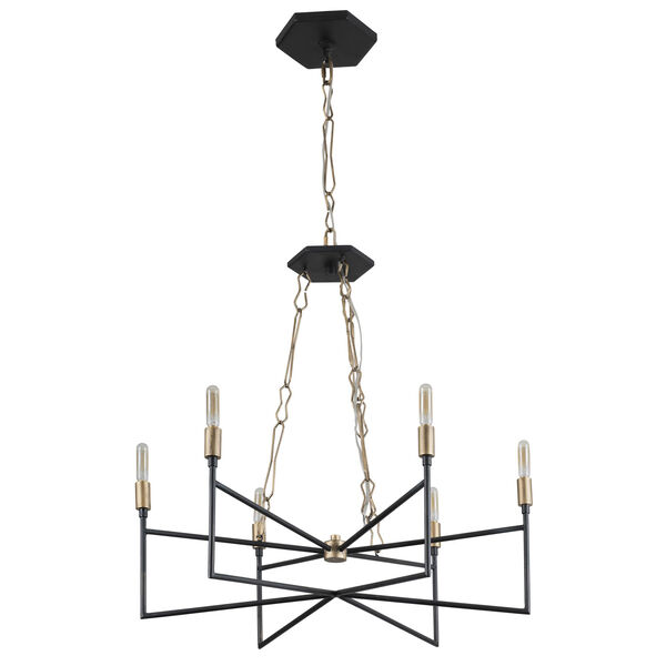 Bodie Havana Gold and Carbon Six-Light Chandelier, image 7
