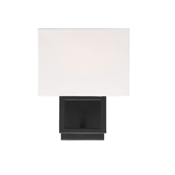 Uptown Matte Black One-Light Wall Sconce, image 1