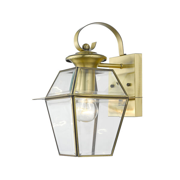 Westover Antique Brass One-Light Outdoor Wall Lantern, image 1