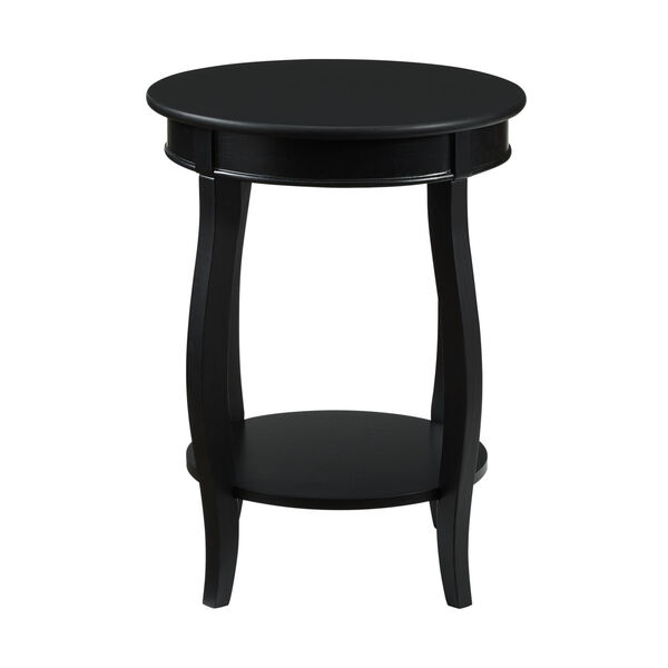 Olivia Black Round Table with Shelf, image 2