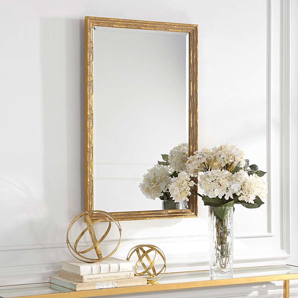 Heather Gold Bamboo Frame Wall Mirror, image 4