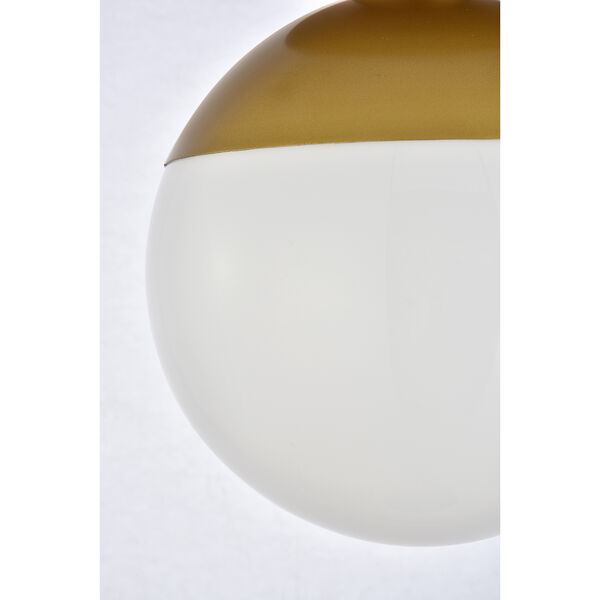 Eclipse Brass and Frosted White Eight-Inch One-Light Semi-Flush Mount, image 6