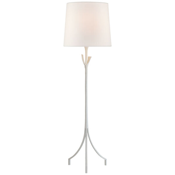 Fliana Floor Lamp in Plaster White with Linen Shade by AERIN, image 1
